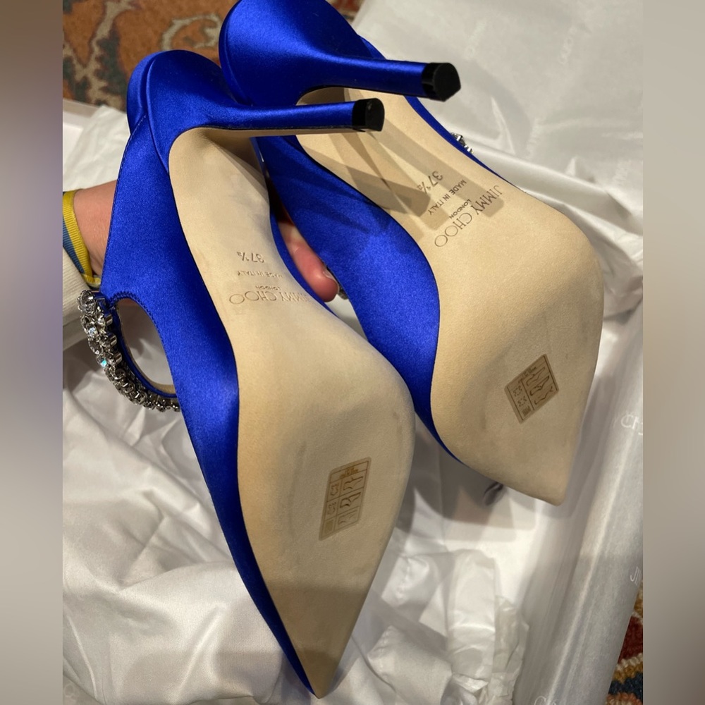 ❌SOLD OUT❌Jimmy Choo Royal Blue Bing 100 Pumps Size 37.5 - Picture 5 of 5